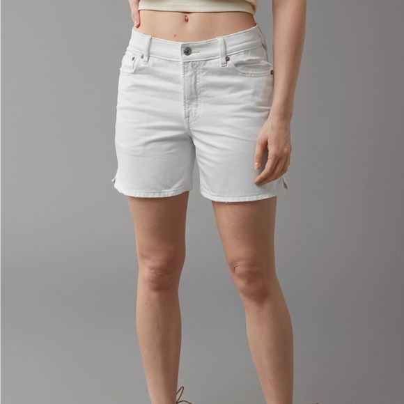 High Waist Baggy White Jean Shorts - Picture 4 of 6